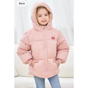 Girl's Pink Winter Coat Warm Hooded Jacket Size 4T